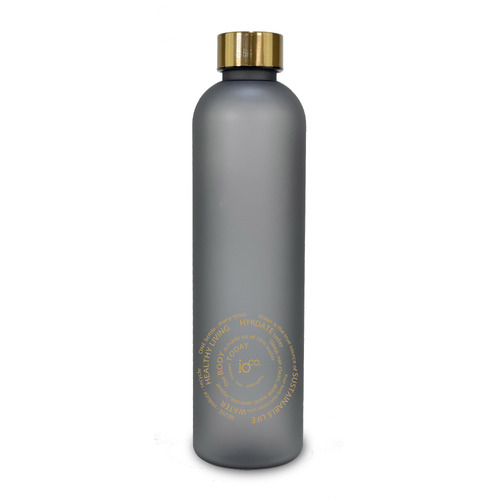IOco Frosted Water Bottle with Daily Hydration Goals - Storm
