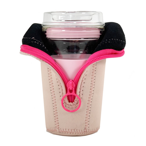 IOco 8oz Travel Cup Jacket Accessory - Pink | Hot Pink Zipper