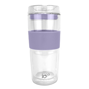 IOco 16oz Glass Tea and Coffee Travel Cup - Violet