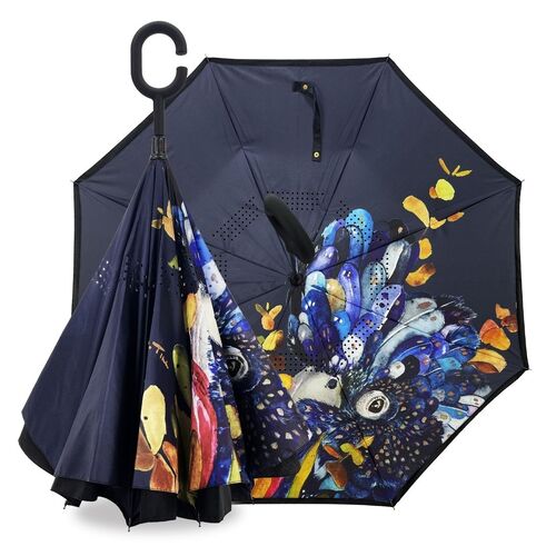 IOco Reverse Umbrella with Sun Safe UPF50 - Red Tailed Black Cockatoo | by Dani Till 