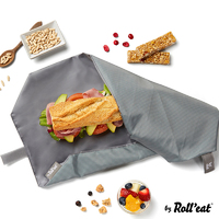 11x15 cm Ouvert Ajustable Couleur Rouge fermé Roll’Eat Emballage Sandwich & Nourriture Écologique BOC’n’Roll Lavable Motif Effet Optique/Cube 54x32 sans BPA Réutilisable 