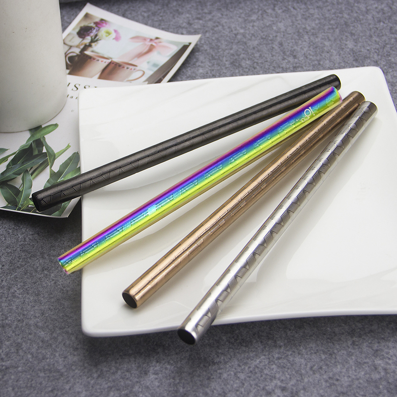 reusable 12mm hard plastic straws bubble