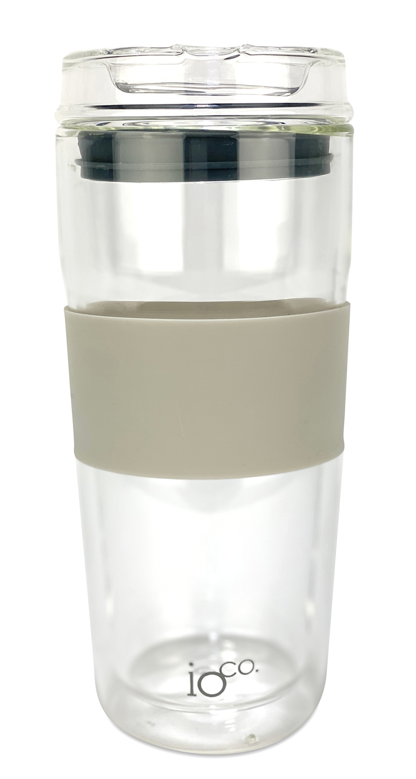 IOco 16oz All Glass Coffee Tea Cup New Mug. Travel Reuse & Keep it