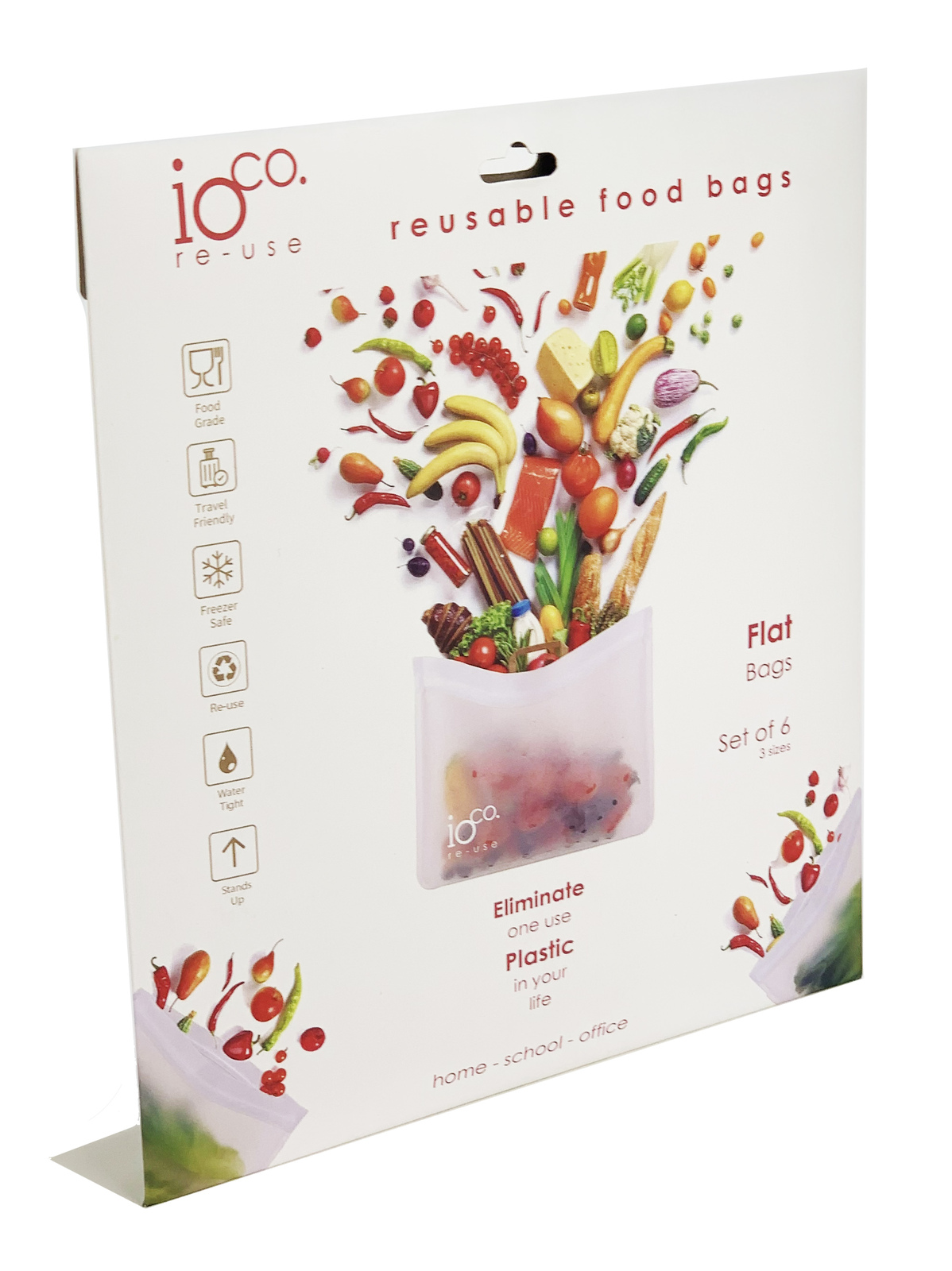 Download IOco Reusable Food Bags (Set of 6) - Flat with Zip Lock Yellowimages Mockups