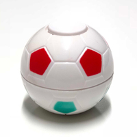 Spinning Soccer Ball - Red and Green on White