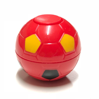 Spinning Soccer Ball - Yellow and Black on Red