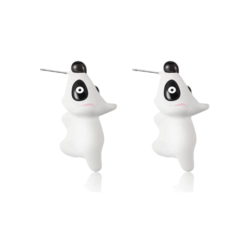 Animal Earrings - White & Black Dog
