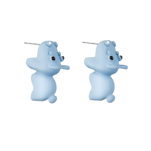 Animal Cartoon Earrings - Hippo