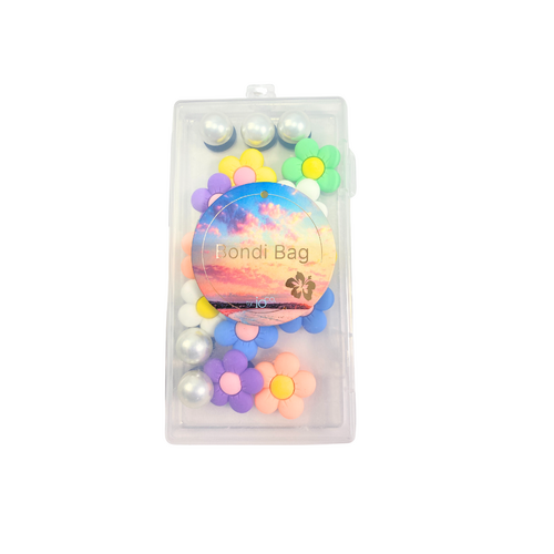 Bondi Bag | Bling Box (24 buttons) - Flower Power and Pearls