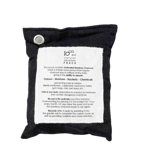 IOco Bamboo Charcoal POUCH (200 grams) Natural Absorber  - Black
