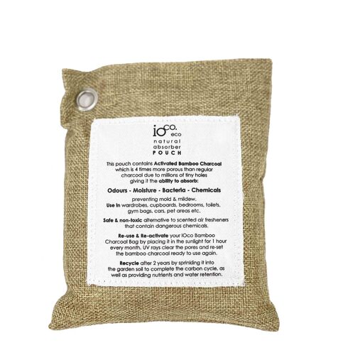 IOco Bamboo Charcoal POUCH Natural Absorbers  - Natural