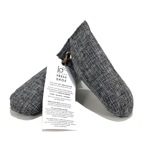 IOco Fresh Shoe Bamboo Charcoal Natural Absorbers (Set of 2) - Grey