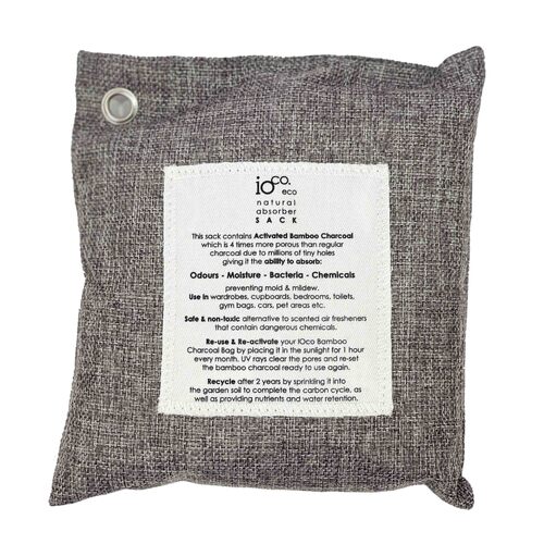 IOco Bamboo Charcoal SACK (400 grams) Natural Absorber - Grey