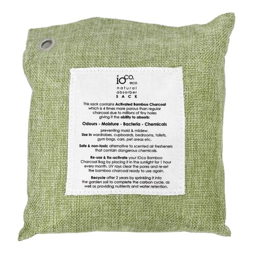 IOco Bamboo Charcoal SACK (400 grams) Natural Absorber - Green