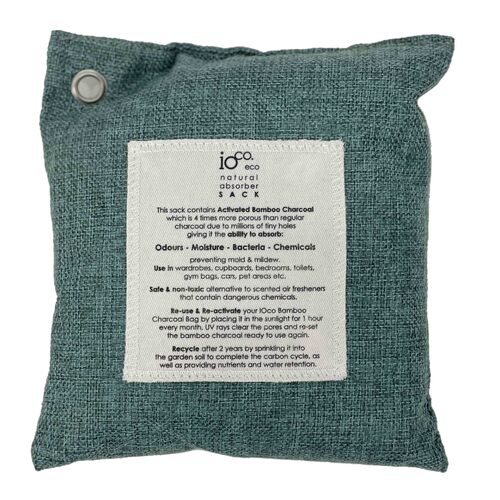 IOco Bamboo Charcoal SACK (400 grams) Natural Absorber  - Teal