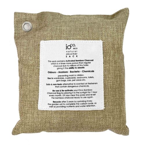 IOco Bamboo Charcoal SACK (400 grams) Natural Absorbers  - Natural