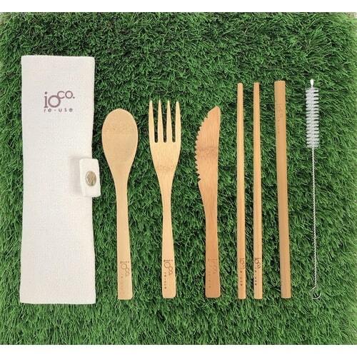 IOco re-use Bamboo Cutlery Set - Natural