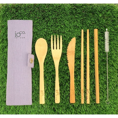 IOco re-use Bamboo Cutlery Set - Grey