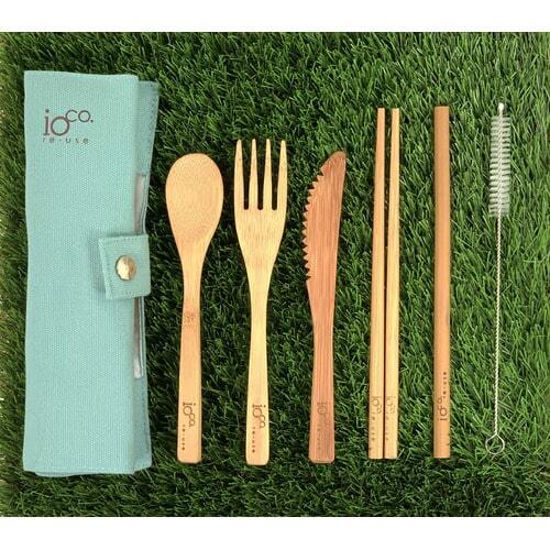 IOco re-use Bamboo Cutlery Set - Ocean Blue