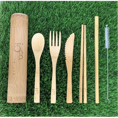 IOco Eco Bamboo Cutlery Set in a Bamboo Tube