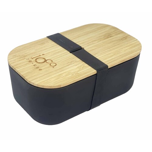 IOco Bamboo Lunch Box 1100ml - black IMPERFECT STOCK (see below)