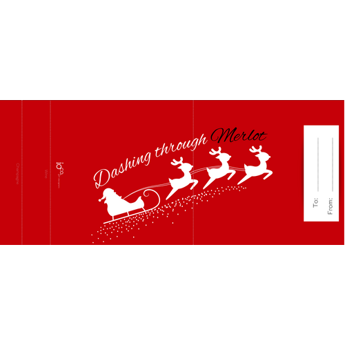 IOco Christmas Boozy Labels for Wine | Champagne Bottles - Dashing through Merlot