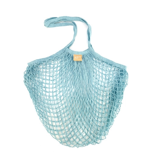 IOco Natural Cotton Mesh Grocery Bag - Turquoise Blue