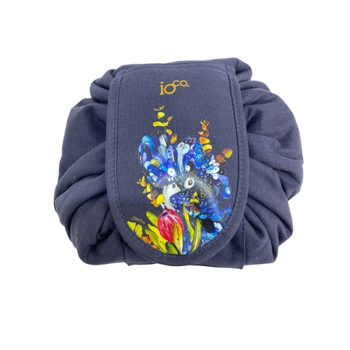IOco Drawstring Cosmetic Travel Bag - Red Tailed Black Cockatoo