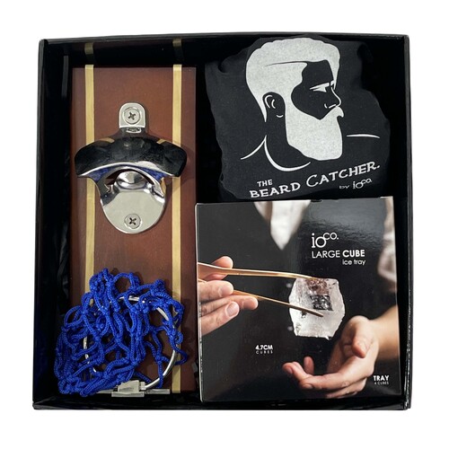 6. Gift Pack For Men - Wooden Basketbeer | Beard Catcher  | Cube Ice Tray