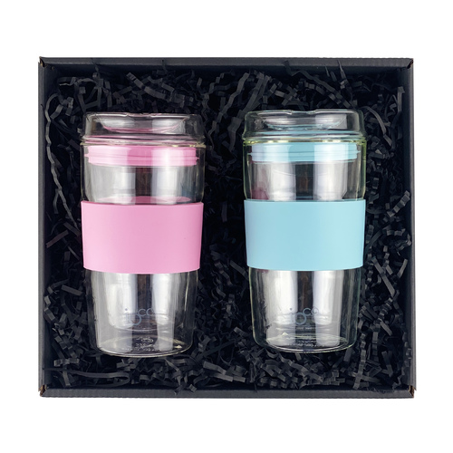 IOco Traveller Gift Pack - 12oz Ocean Blue | 12oz Marshmallow Pink