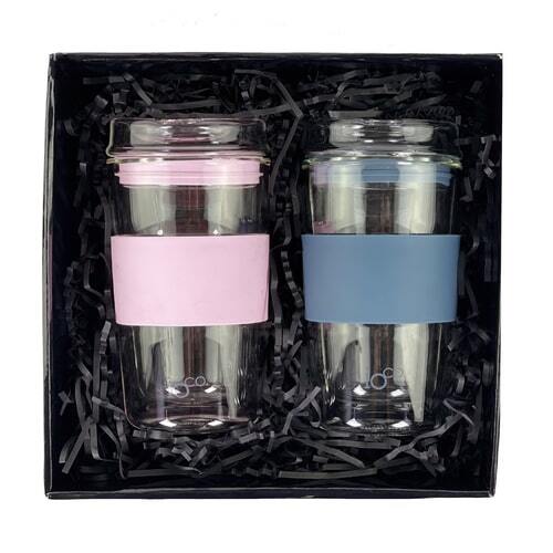 IOco Traveller Gift Pack - 12oz Midnight Blue | 12oz Marshmallow Pink