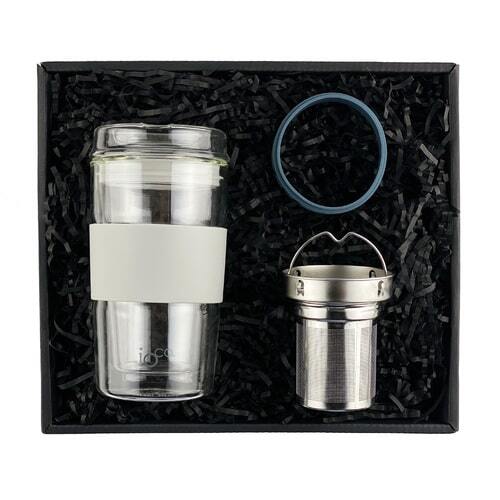 IOco Travel Cup Gift Pack - 12oz Warm Latte | Tea Infuser | Midnight Blue Seal