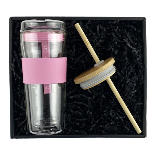 IOco Travel Cup Gift Pack - 16oz Marshmallow Pink | Smoothie Lid