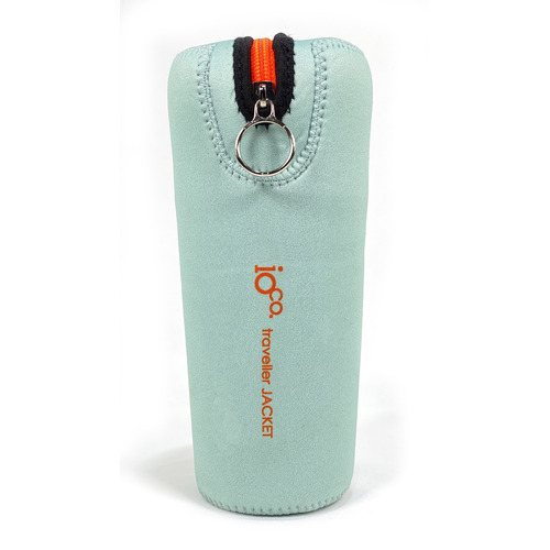 IOco 8oz Travel Cup Jacket Accessory - Ocean Blue | Kumquat Orange Zipper
