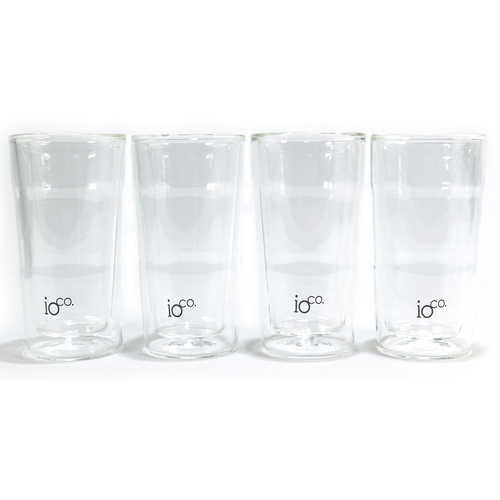 IOco 16oz Double Wall Glass Tumblers - Set of 4