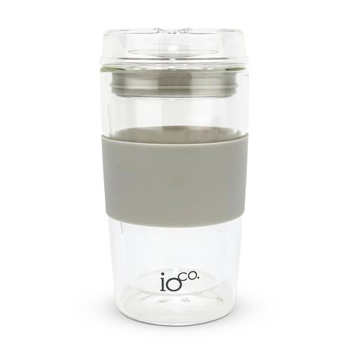 IOco 12oz Reusable Glass Coffee Travel Cup  - Warm Latte