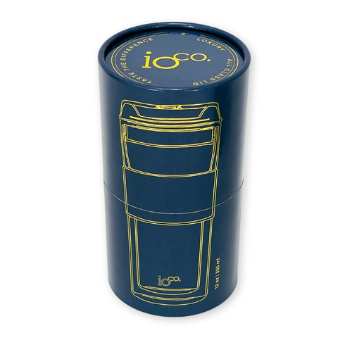 IOco 12oz Reusable Glass Coffee Travel Cup - Denim