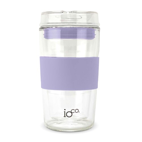 IOco 12oz Reusable Glass Coffee Travel Cup - Lavender