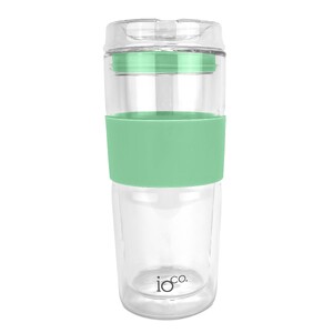 IOco 16oz Glass Tea and Coffee Travel Cup - Misty Mint