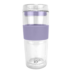 IOco 16oz Glass Tea and Coffee Travel Cup - Lavender