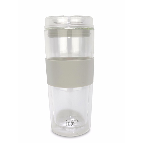 IOco 16oz ALL GLASS Glass Tea & Coffee Traveller - Warm Latte. NEW RANGE - FORWARD ORDER - Due to arrive late April 2020