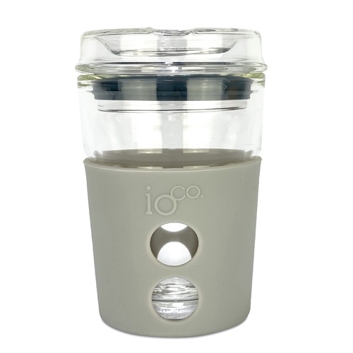 IOco 4oz Piccolo Reusable Glass Coffee Travel Cup - Warm Latte | Midnight Blue Seal