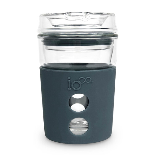 IOco 8oz Eco Glass Coffee Travel Cup - Midnight Blue