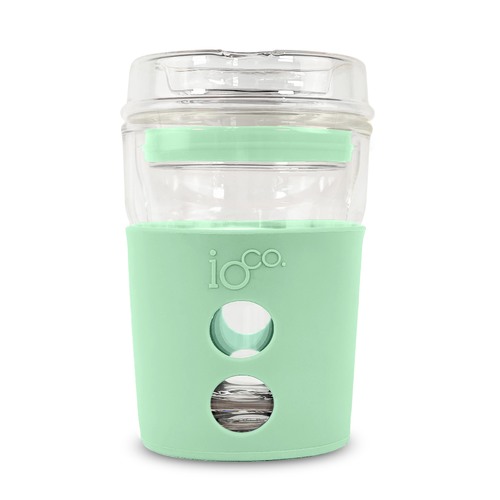 IOco 8oz Eco Glass Coffee Travel Cup - Misty Mint