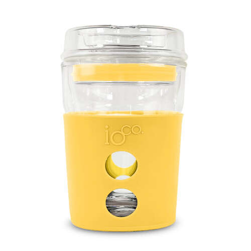 IOco 8oz Eco Glass Coffee Travel Cup - Sunny Yellow