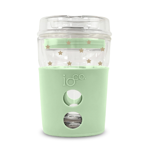 NEW - IOco 8oz Eco Glass Coffee Travel Cup - Star EDITION | Sage
