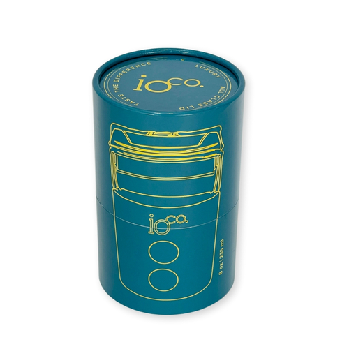 NEW - IOco 8oz Eco Glass Coffee Travel Cup - Peacock Green