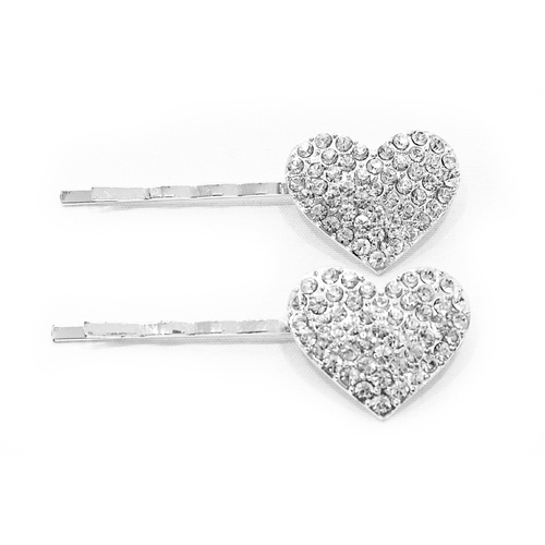 IOco Diamante Hair Clips - Heart | Set of 2