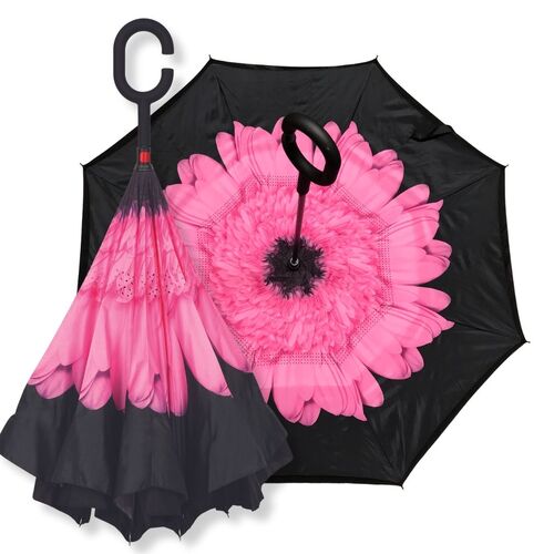 IOco Reverse Umbrella - Pink Gerbera