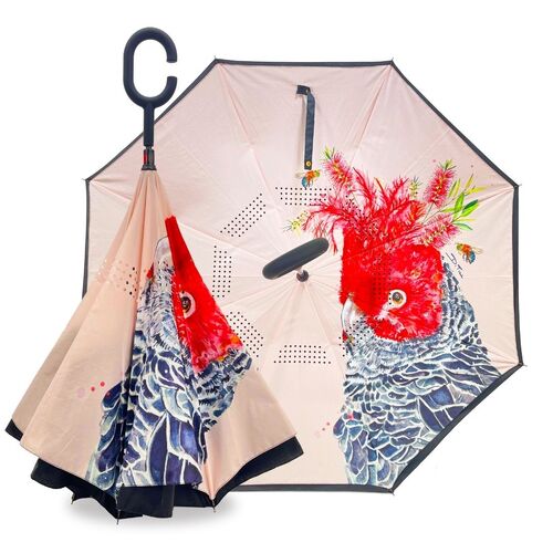 IOco Reverse Umbrella with Sun Safe UPF50 - Gang-gang Cockatoo | by Dani Till